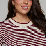 Tabby Striped Open Knit Sweater