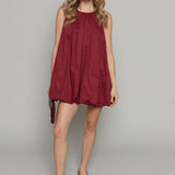 Danielle Poplin Bubble Hem Mini Dress