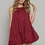 Danielle Poplin Bubble Hem Mini Dress