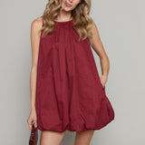 Danielle Poplin Bubble Hem Mini Dress