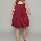 Danielle Poplin Bubble Hem Mini Dress