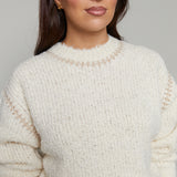 Lily Whipstitch Relaxed Sweater - Crystal