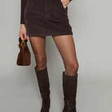 Selena High Rise Corded Mini Skirt