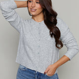 Phoebe Relaxed Cardigan - Light Heather Grey