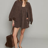 Gabriella Faux Leather Bomber Jacket
