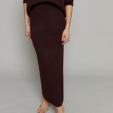Simone Rib Knit Sweater Skirt - Burgundy