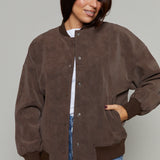 Gabriella Faux Leather Bomber Jacket