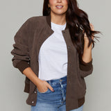 Gabriella Faux Leather Bomber Jacket