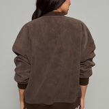 Gabriella Faux Leather Bomber Jacket