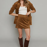 Erica Faux Suede Mini Skirt - Coconut