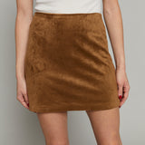Erica Faux Suede Mini Skirt - Coconut