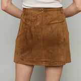 Erica Faux Suede Mini Skirt - Coconut