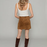 Erica Faux Suede Mini Skirt - Coconut