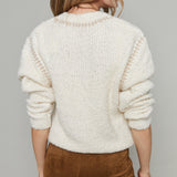 Lily Whipstitch Relaxed Sweater - Crystal