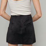 Erica Faux Suede Mini Skirt - Black