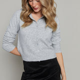 Phoebe Relaxed Cardigan - Light Heather Grey