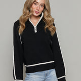 Byron Oversized Half Zip Sweater - Black
