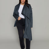 Martha Checkered Hanging Scarf Coat