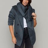 Martha Checkered Hanging Scarf Coat