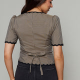 Georgia Gingham Scalloped Blouse