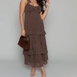 Harriet Polka Dot Ruffle Midi Dress