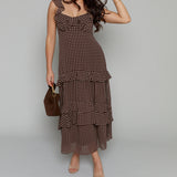 Harriet Polka Dot Ruffle Midi Dress