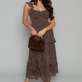 Harriet Polka Dot Ruffle Midi Dress