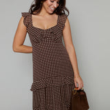 Harriet Polka Dot Ruffle Midi Dress
