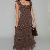 Harriet Polka Dot Ruffle Midi Dress