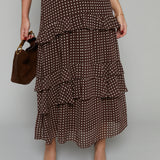 Harriet Polka Dot Ruffle Midi Dress