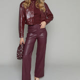 Casey Cropped Faux Leather Jacket