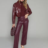 Casey Cropped Faux Leather Jacket