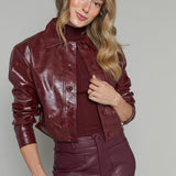 Casey Cropped Faux Leather Jacket