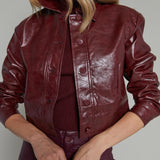 Casey Cropped Faux Leather Jacket