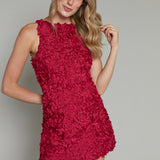 Rita 3D Floral Shift Mini Dress