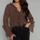 Darla Ruffle Polka Dot Blouse