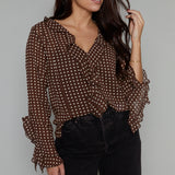 Darla Ruffle Polka Dot Blouse