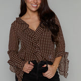 Darla Ruffle Polka Dot Blouse