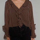 Darla Ruffle Polka Dot Blouse