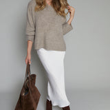 Zaza Midi Slip Skirt - Sea Salt