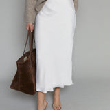 Zaza Midi Slip Skirt - Sea Salt