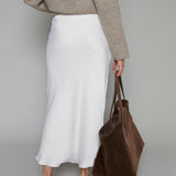 Zaza Midi Slip Skirt - Sea Salt