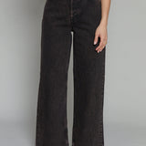 Carrington High Rise Relaxed Flared Jean - Chocolate Washed