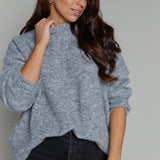 Chelsea Oversized Knit Sweater - Charcoal