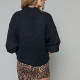 Celeste Oversized Mock Neck Sweater - Midnight