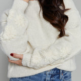 Lillian Embroidered Floral Applique Sweater