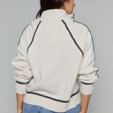 Byron Oversized Half Zip Sweater - Light Heather Oatmeal