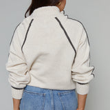 Byron Oversized Half Zip Sweater - Light Heather Oatmeal
