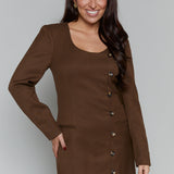 Pamela Button Front Mini Dress