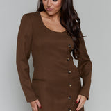 Pamela Button Front Mini Dress